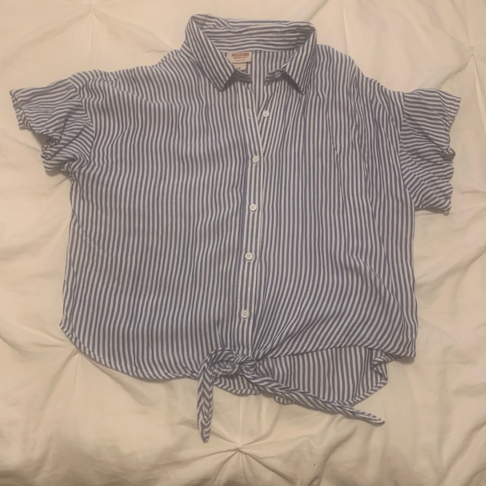 Blue & White Striped Top